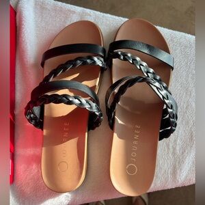 Women's Black Braided Sandals